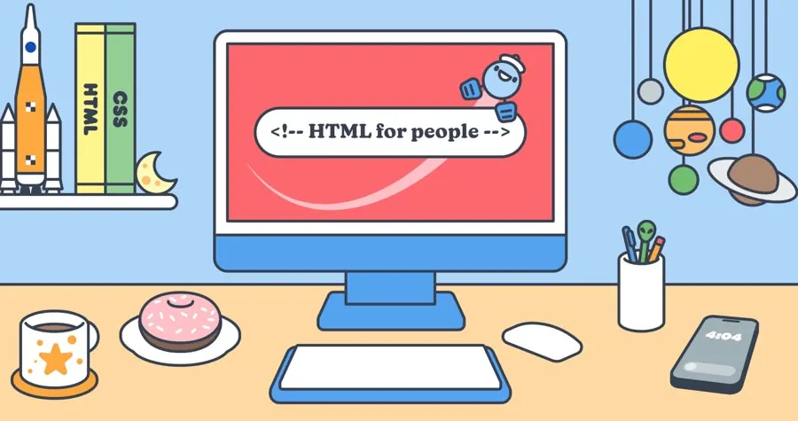 The headerfor the online book HTML for People