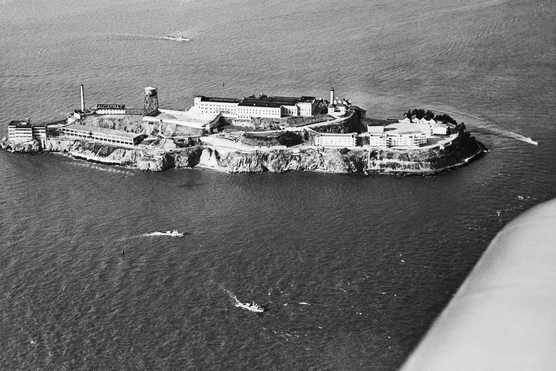 Aerial view of Alcatraz island