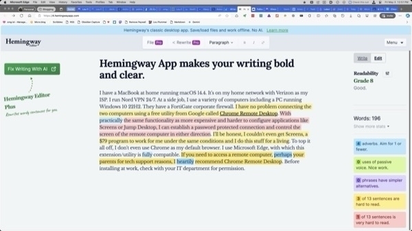 A fullscreen shot of the Hemingway online editor