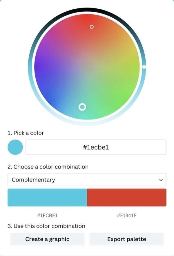 A graphic of the Canva color wheel