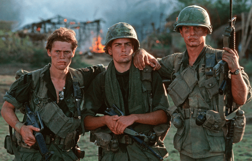 The three main characters from the movie Platoon