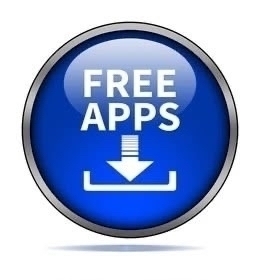 A blue button reading free apps