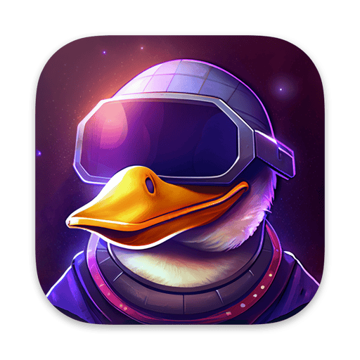 The icon for the app, Hyperduck, showing a cartoon duck wearing ski goggles