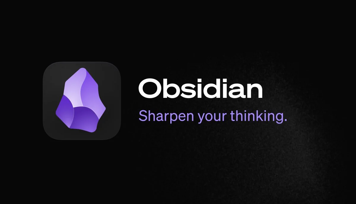 The Obsidian logo and Sharpen Your Thinking