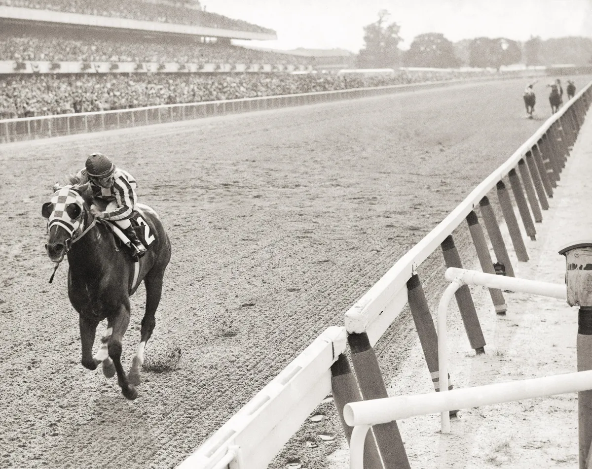 Secretariat winning the Belmont