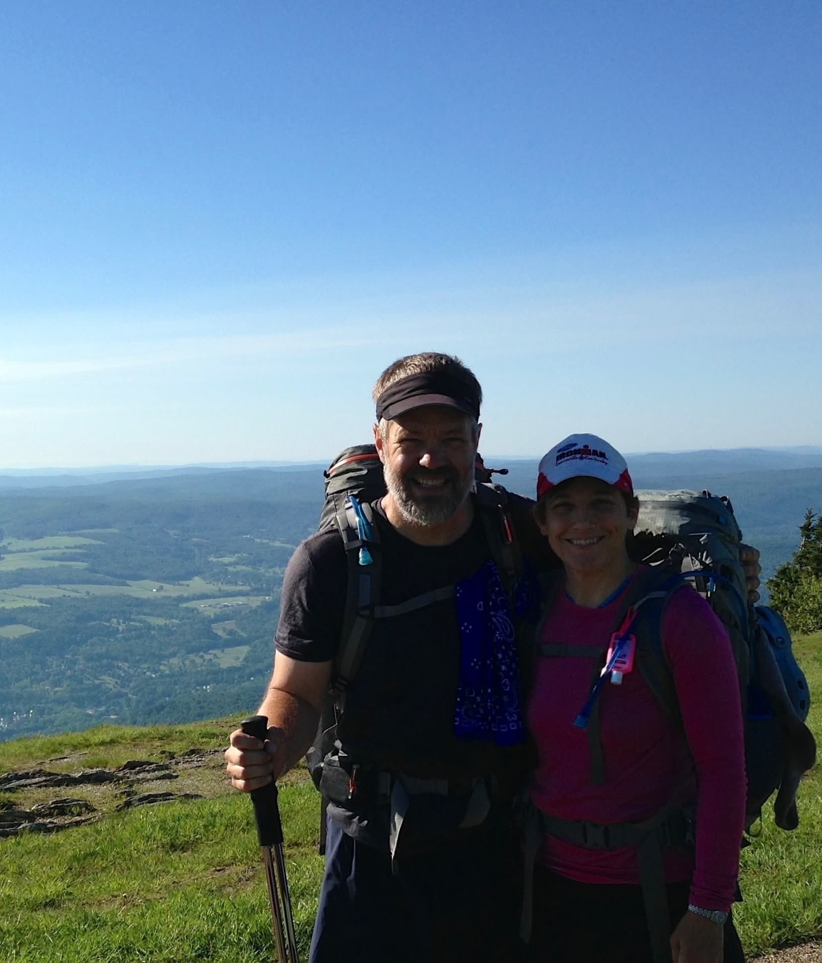 @amerpie and Wonder Woman on top of Mt. Greylock during their AT thruhike